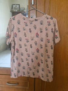 Floral Print T-Shirt and Black tshirt