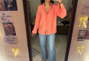 Coral Textured Collared Shirt