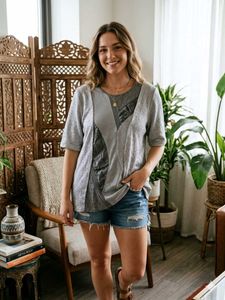Unique Grey Textured Top