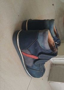 Blue Leather Orthopedic Shoes
