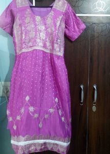 Handstitched magenta kurti set 🌟
