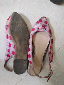 Slingback Flats with Bow Accent