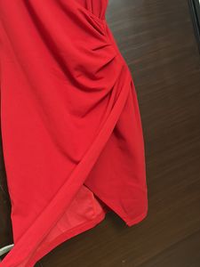 Noodle Strap, Front Slit Warm Red Short Dress🥹