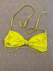Neon Yellow Textured Bikini Top