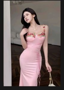Elegant Pink Midi Dress (new Without tag)