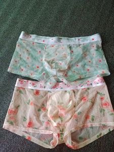 Men's Floral Sheer Boxer Briefs set