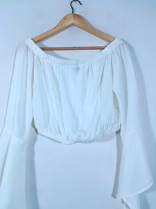 White Western Off Shoulder Top( woman's)
