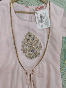 INDDUS -  Pink Set with Gold Border