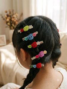🍎 Cute Apple Button Hair Clips for Girls