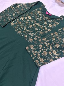Elegant Green &amp; Gold Kurta
