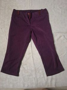 Purple straight leg pants capri