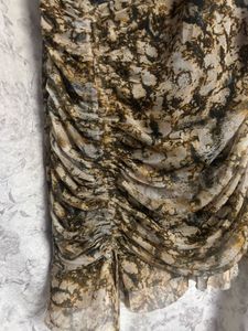 Chic Ruched Floral Print Mini Dress