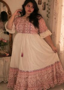 Elegant Pink &amp; Cream Kurta