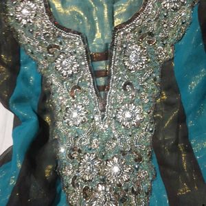 Beautiful Girls Teal &amp; Black Kurti