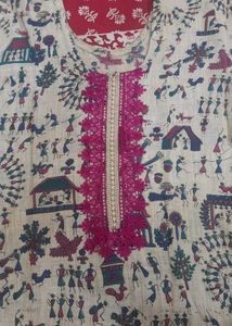 Kurta with Traditional Folk Art Print