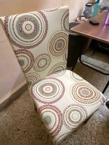 Wooden Dining Chair with Patterned Seat