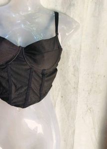 Black Corset Crop Top