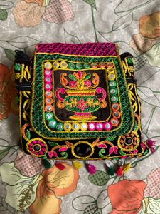 Embroidered Shoulder Bag