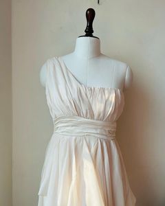 Koovs OffWhite One Shoulder Dress
