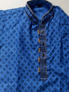 Boys navy Blue Kurta with golden Pants