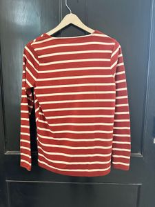 Striped V-Neck Long Sleeve Top