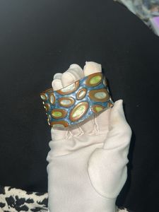 Unique Oval Pattern Cuff Bracelet