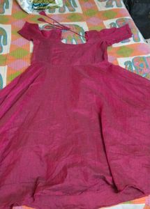 Vibrant Pink Ethnic Gown Frock