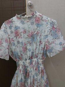 Floral Print Puff Sleeve Mini Dress