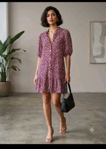 Chic Printed Button-Up Mini Dress