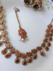 new red color jewelery set