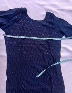 Elegant Navy Blue Embellished Kurta