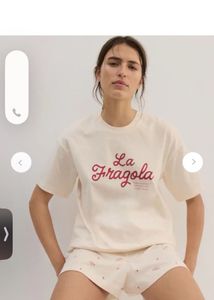 h&amp;m Cream "La Fragola" Graphic T-Shirt