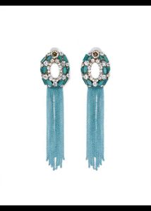 Dangling Turquoise & Crystal Earrings