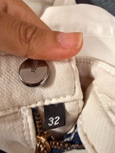 off white color cargo denim