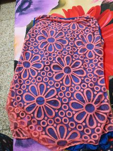 Stylish Blue &amp; Orange Printed Kurta
