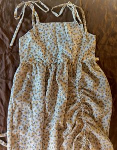 Floral Ruched Pinafore Dress | Sunshine Print