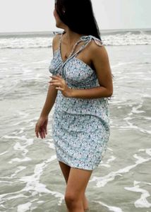 Mini A Line Blue Preety Summer Dress 🤍