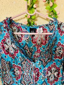Boho Paisley Print Long Sleeve Blouse