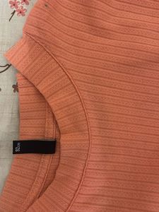 Ribbed Peach Colored T-Shirt
