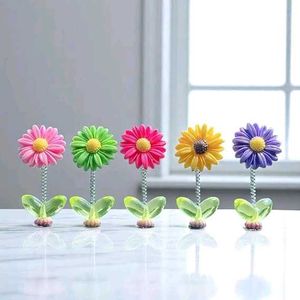 Cute Mini Spring Dancing Sunflower for Car Dashboa