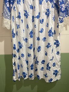 Blue Floral Print Kurta