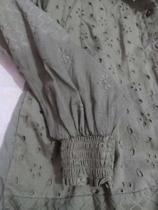 Olive Green Eyelet Co-ord Set