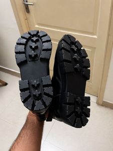 Prada Men Black Leather Boots