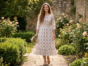 New with tag Chickonkuri Floral Print Midi Dress