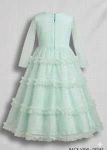 Stunning Mint Green Zardozi Gown with Dupatta