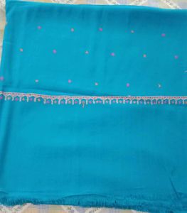 beautiful embroidered blue colour shawl