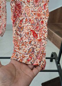 ZARA Bohemian Floral Print Pants