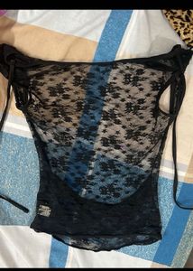 Sheer Black Lace Top