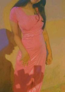 Barbie Pink Strap Dress with coverup and slit