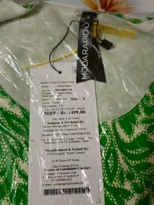 Green Damask Print Dress